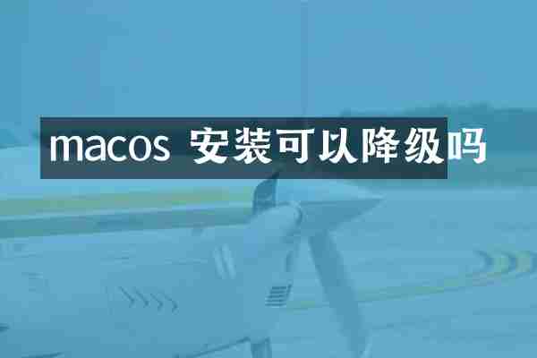 macos 安装可以降级吗