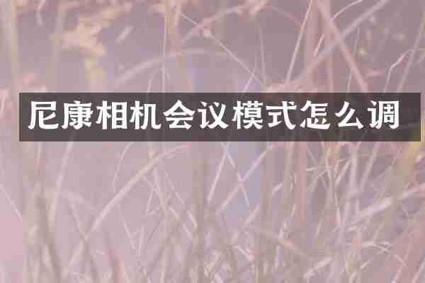 尼康相机会议模式怎么调