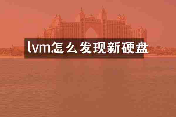 lvm怎么发现新硬盘
