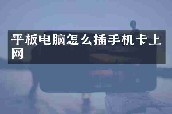 平板电脑怎么插手机卡上网