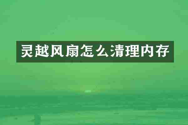 灵越风扇怎么清理内存