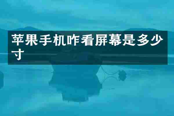 苹果手机咋看屏幕是多少寸