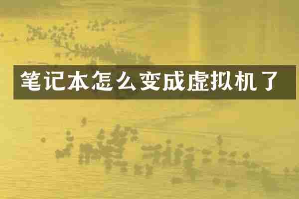 笔记本怎么变成虚拟机了