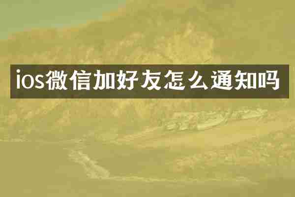 ios微信加好友怎么通知吗