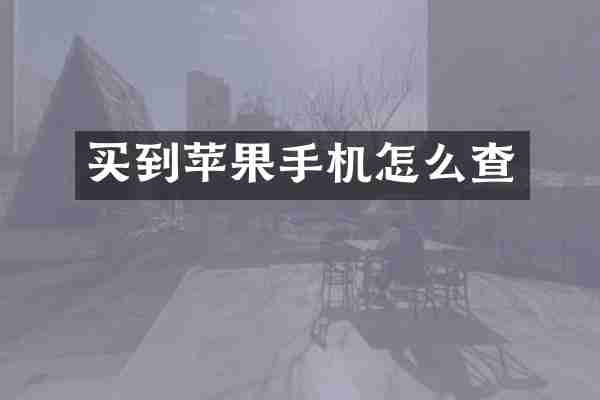 买到苹果手机怎么查
