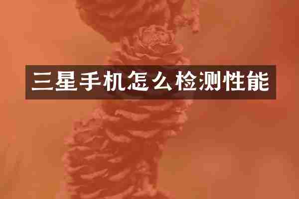 三星手机怎么检测性能