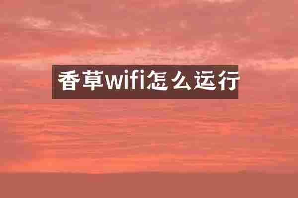 香草wifi怎么运行