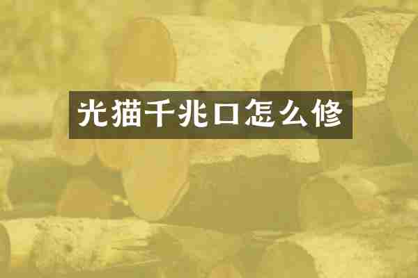 光猫千兆口怎么修