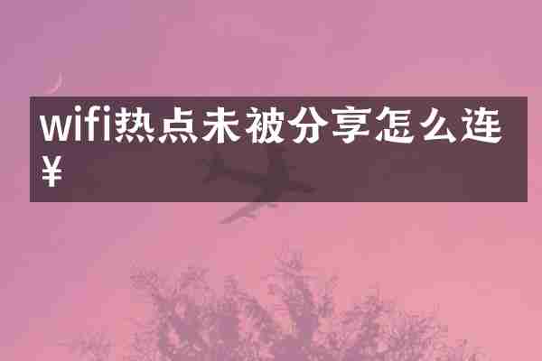 wifi热点未被分享怎么连接