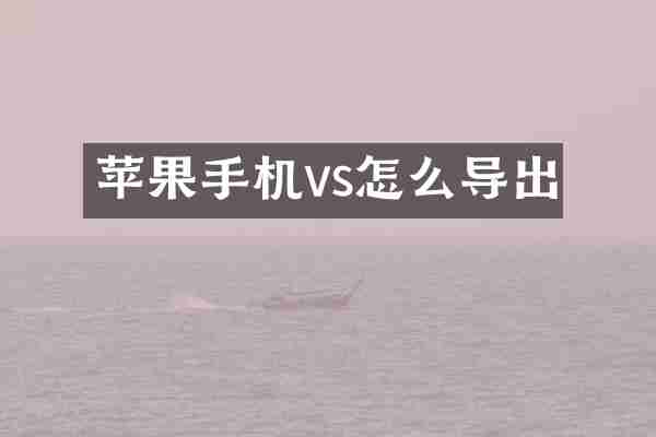 苹果手机vs怎么导出