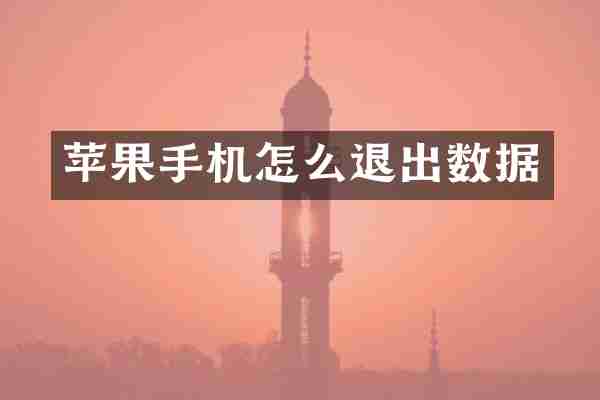 苹果手机怎么退出数据