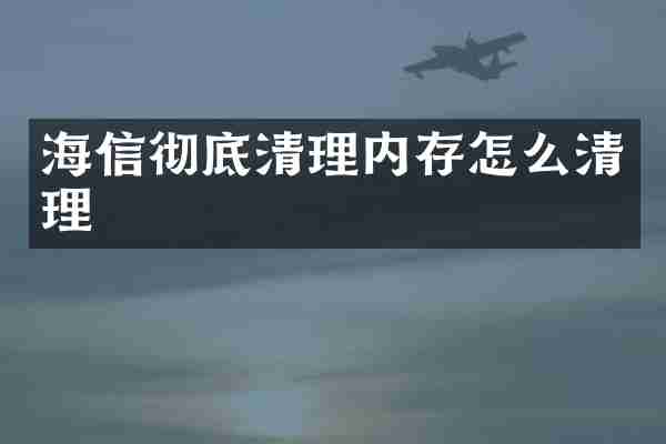 海信彻底清理内存怎么清理