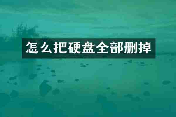 怎么把硬盘全部删掉