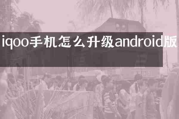 iqoo手机怎么升级android版本