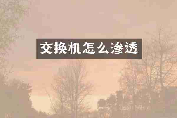 交换机怎么渗透