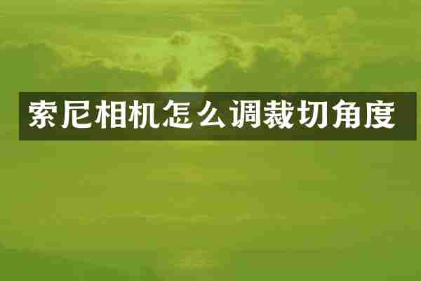 索尼相机怎么调裁切角度