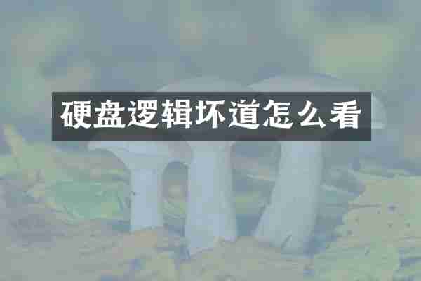 硬盘逻辑坏道怎么看