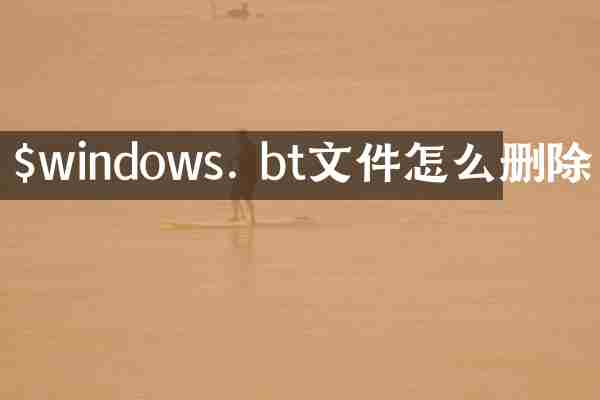 $windows. bt文件怎么删除