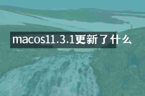 macos11.3.1更新了什么