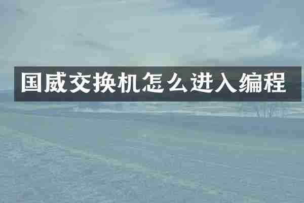 国威交换机怎么进入编程