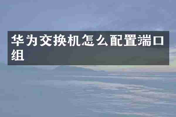 华为交换机怎么配置端口组