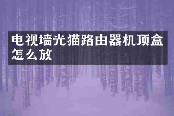 电视墙光猫路由器机顶盒怎么放