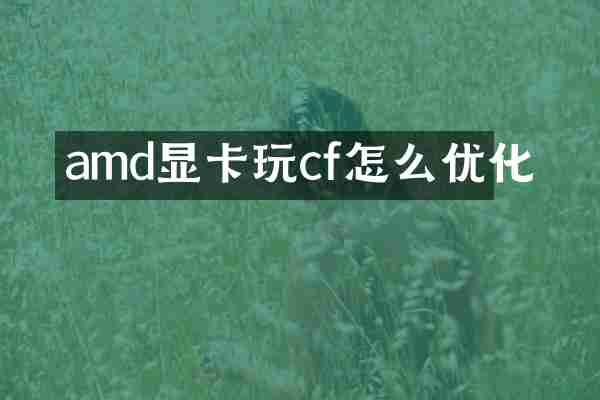 amd显卡玩cf怎么优化