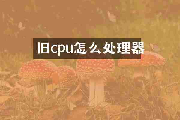 旧cpu怎么处理器