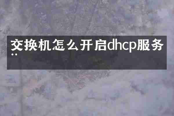 交换机怎么开启dhcp服务器