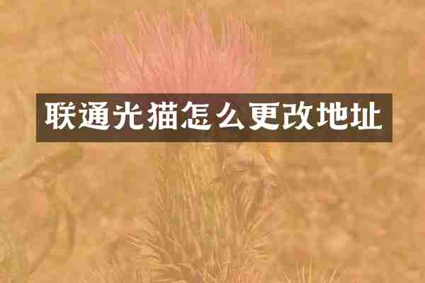 联通光猫怎么更改地址