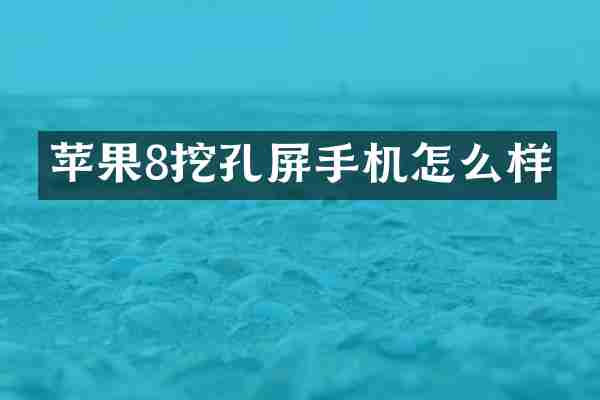 苹果8挖孔屏手机怎么样