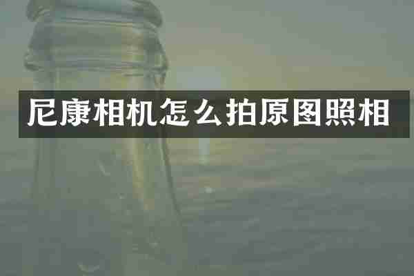 尼康相机怎么拍原图照相