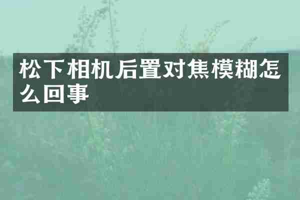 松下相机后置对焦模糊怎么回事