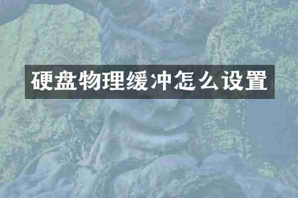 硬盘物理缓冲怎么设置
