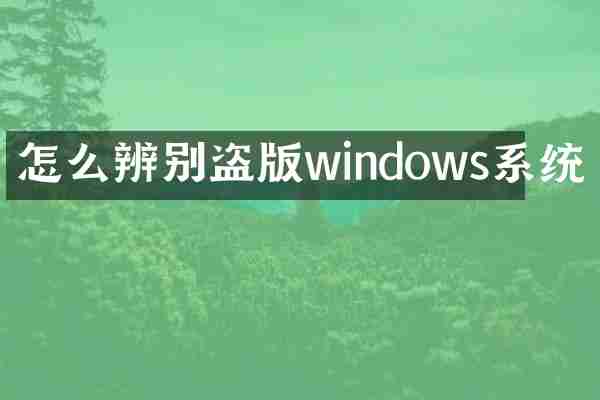 怎么辨别windows系统