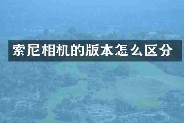 相机的版本怎么区分