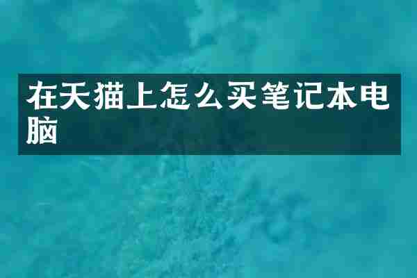 在天猫上怎么买笔记本电脑
