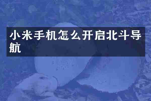 小米手机怎么开启北斗导航