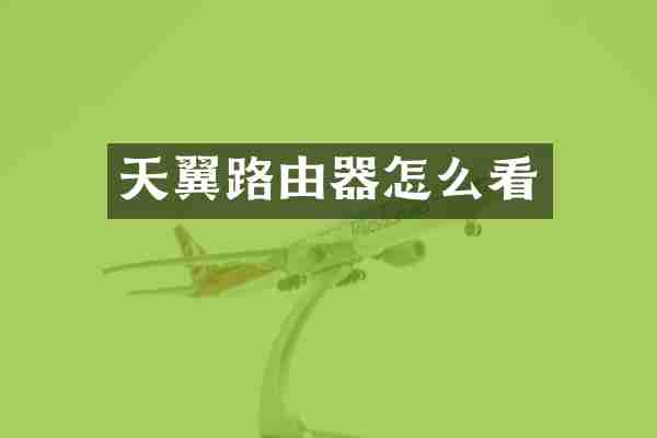 天翼路由器怎么看