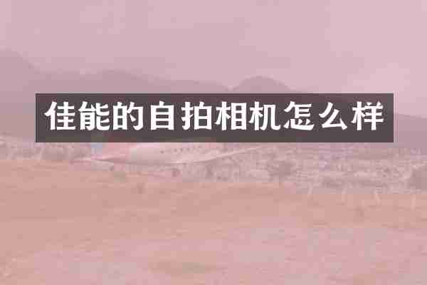 佳能的相机怎么样