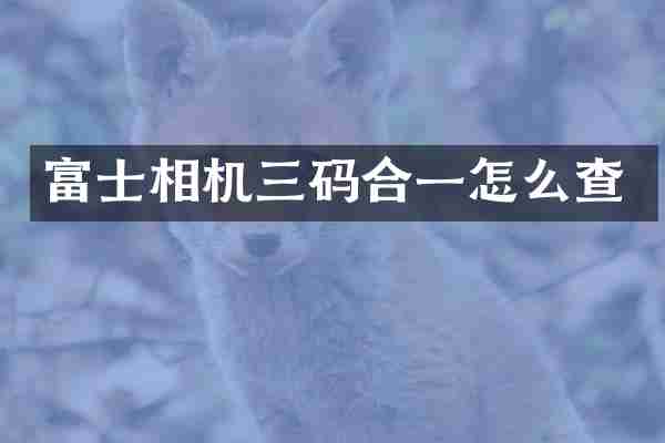富士相机三码合一怎么查