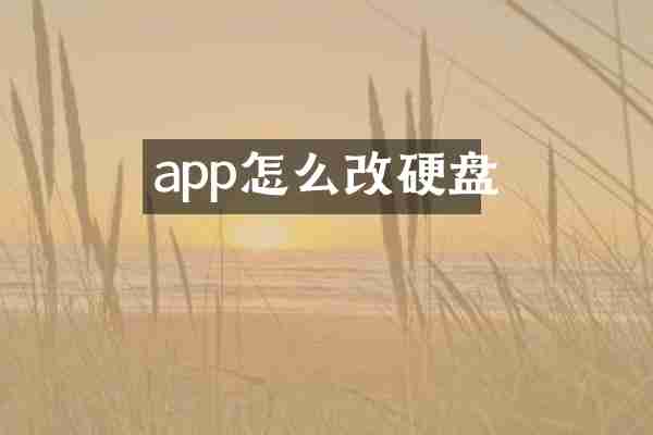 app怎么改硬盘