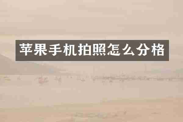 苹果手机拍照怎么分格