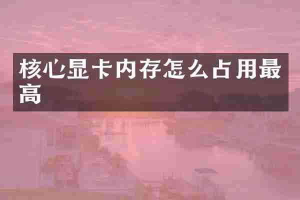 核心显卡内存怎么占用最高