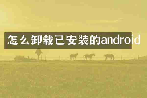 怎么卸载已安装的android