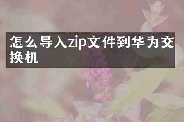 怎么导入zip文件到华为交换机