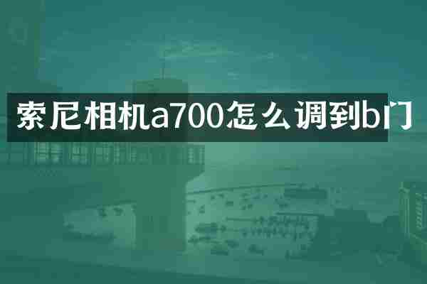 索尼相机a700怎么调到b门