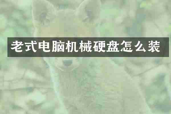 老式电脑机械硬盘怎么装