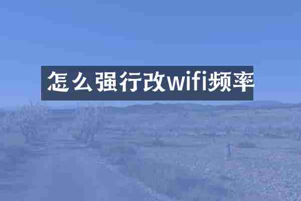 怎么强行改wifi频率