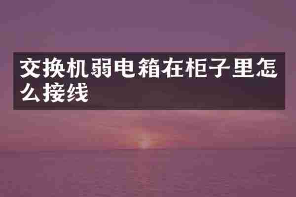 交换机弱电箱在柜子里怎么接线